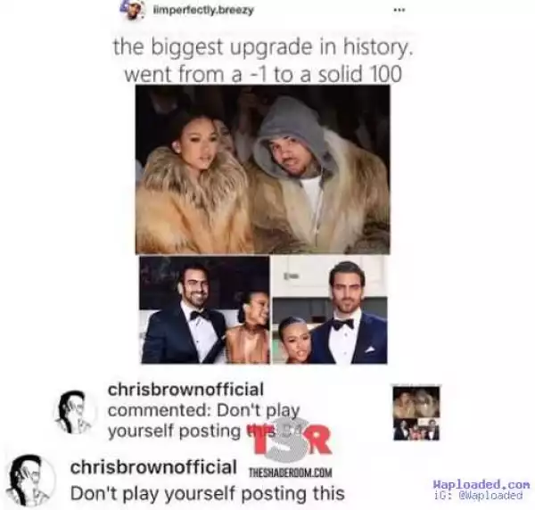 Dont play yourself! Chris Brown responds to a Meme about Karrueche 